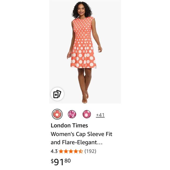 London Times Women's Cap Sleeve Fit and Flare-Elegant Summer Cocktail -24W - Picture 6 of 6